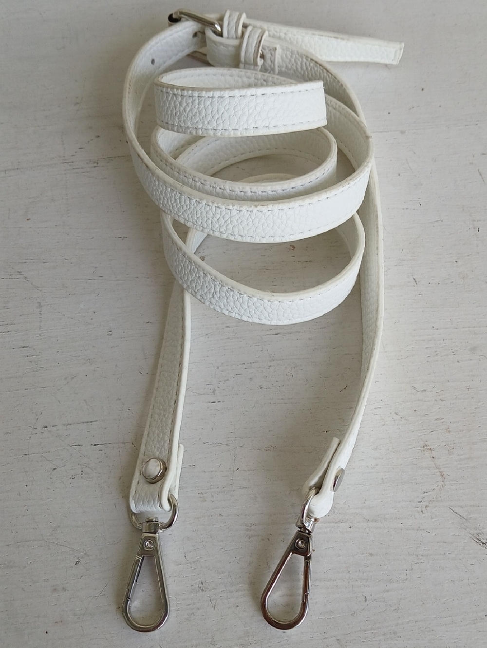 Replacement Bag Purse Strap White Strap With Silver Hardware